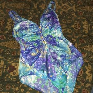 Vintage Robbie Len swimsuit 12 one piece